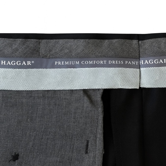 Haggar Men's 32/30 Premium Comfort Black Flat-FrontDress Pant. #WorkAttire. - Picture 3 of 3
